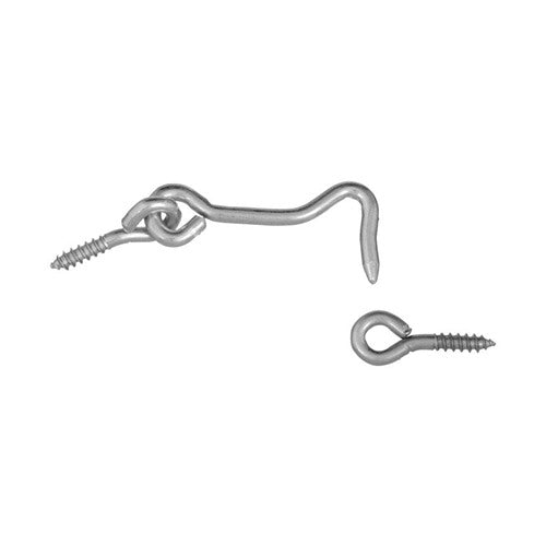 National Hardware Zinc-Plated Silver Steel 2 in. L Hook and Eye 2 pk