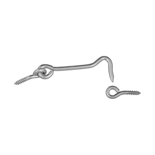National Hardware Zinc-Plated Silver Steel 3 in. L Hook and Eye 2 pk