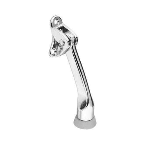 National Hardware Zinc w/Rubber Tip Chrome Silver Kick-Down Door Holder Mounts to door .75 in.