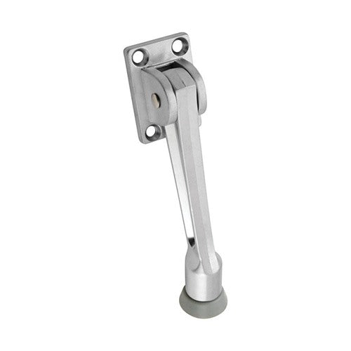 National Hardware Zinc w/Rubber Tip Satin Chrome Silver Kick-Down Door Holder Mounts to door .75 in.