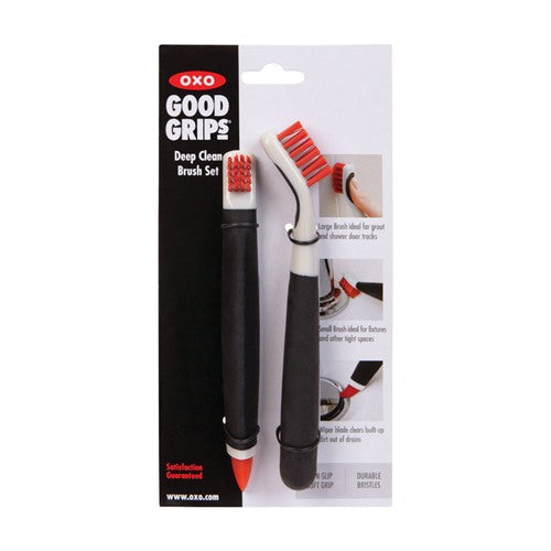OXO Good Grips Medium Bristle Plastic/Rubber Handle Deep Clean Brush Set