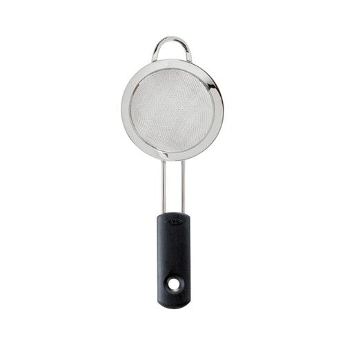 OXO Good Grips Silver/Black Stainless Steel Strainer