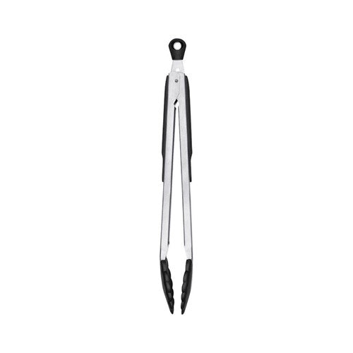 OXO Good Grips Silver/Black Stainless Steel Tongs