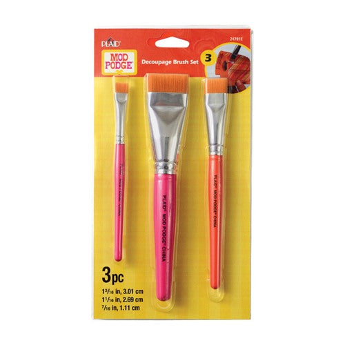 Plaid Mod Podge Flat Decoupage Brush Set