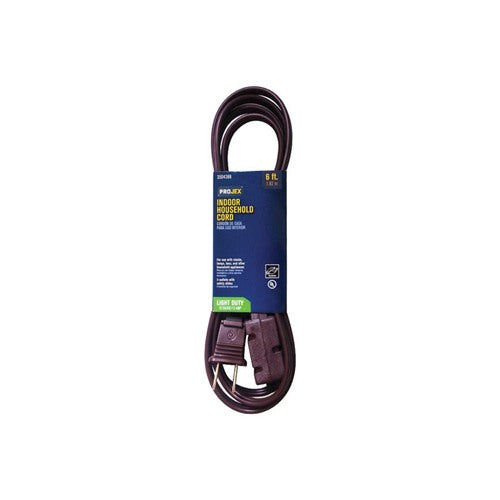 Projex Indoor 6 ft. L Brown Extension Cord 16/2 SPT-2