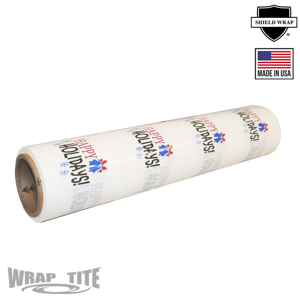 30 X 6000 x 80 - WHITE WITH 3C "HAPPY HOLIDAY" PRINT - 20 RLS/PLT