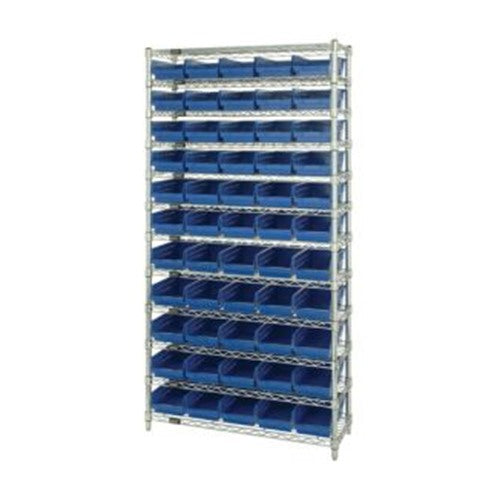 Quantum Chrome Wire Shelving Units with Shelf Bins (WR12 Series)