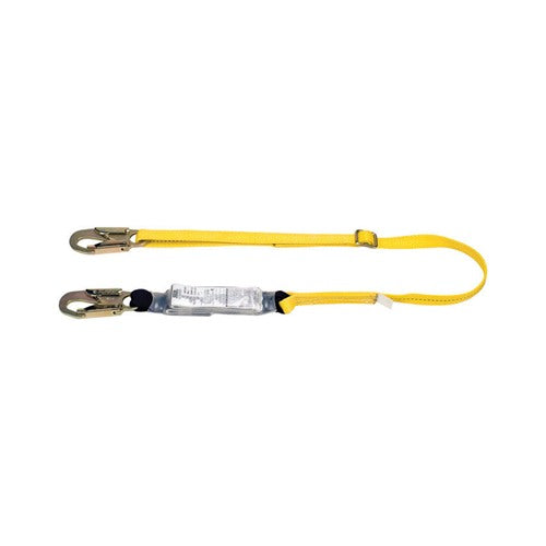 Safety Works Workman Unisex Polyester Shock Absorbing Lanyard Yellow 1 pc