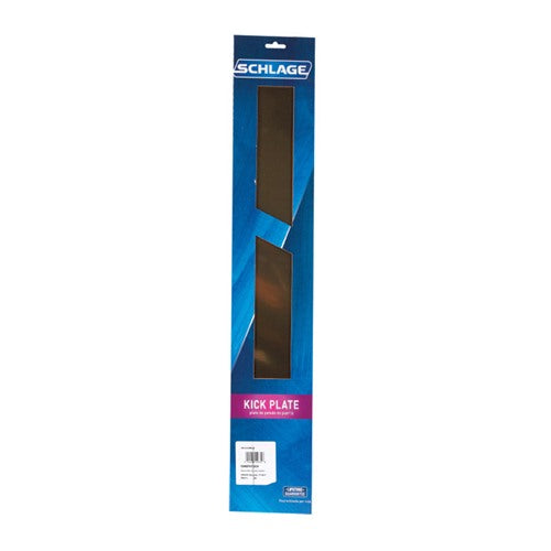 Schlage 6 in. H X 34 in. L Brass Aluminum Kickplate