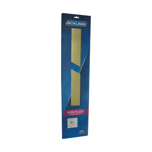 Schlage 8 in. H X 34 in. L Brass Aluminum Kickplate
