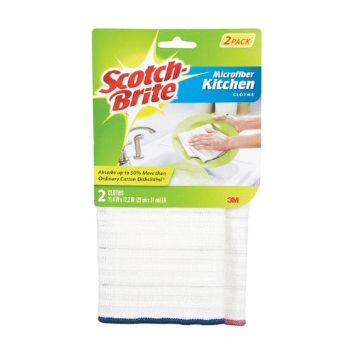 Scotch-Brite Microfiber Cleaning Cloth 12.2 in. W X 11.4 in. L 2 pk