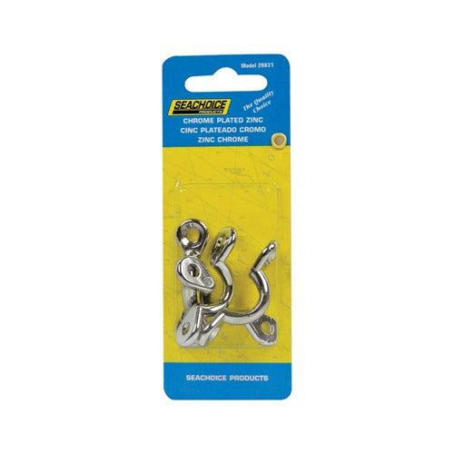 Seachoice Chrome-Plated Zinc 1-7/8 in. L X 3/8 in. W Eye Straps 4 pk
