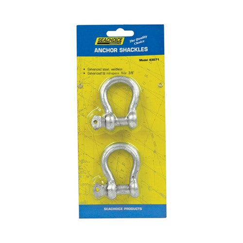 Seachoice Galvanized Steel 11.5 in. L X 3/8 in. W Shackle 2 pk