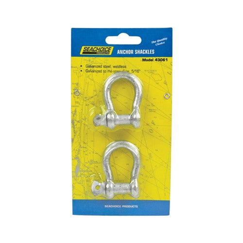 Seachoice Galvanized Steel 11.5 in. L X 5/16 in. W Shackle 2 pk
