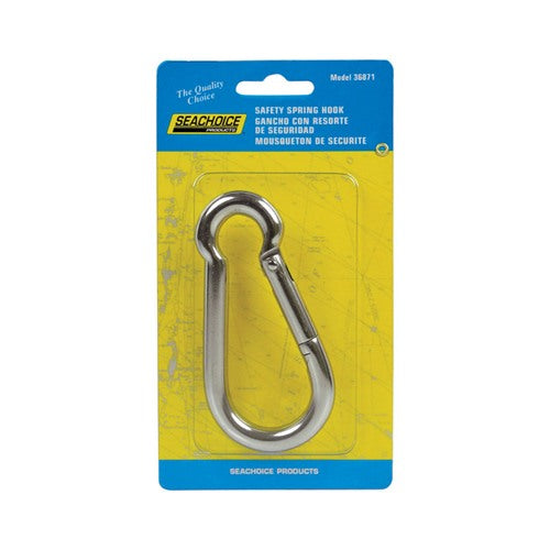 Seachoice Stainless Steel 4 in. L X 3/8 in. W Safety Spring Hook 1 pk
