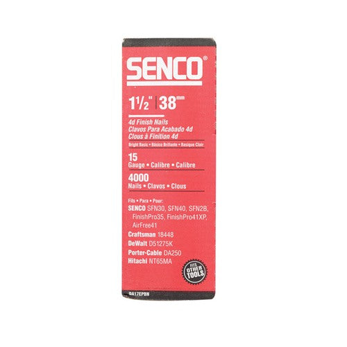 Senco 1-1/2 in. L X 15 Ga. Angled Strip Bright Finish Nails 34 deg 4000 pk