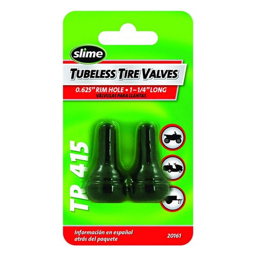 Slime Rubber 1 psi Tubeless Tire Valve 2 pk