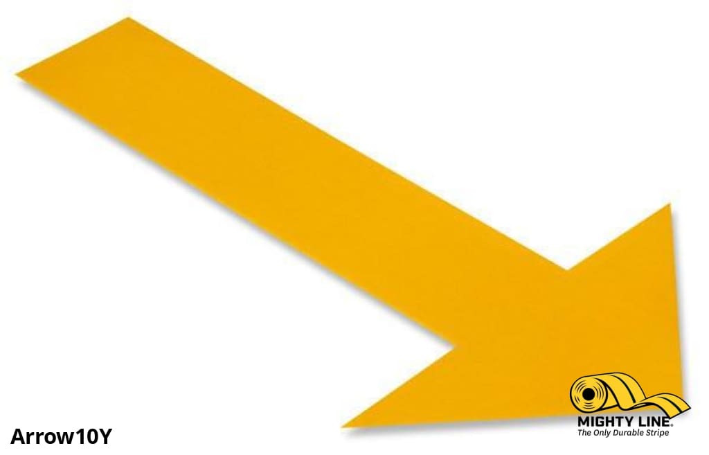 Solid Yellow Floor Tape Arrows – Pack of 50