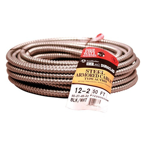 Southwire 50 ft. 12/2 Solid Steel Armored AC Cable