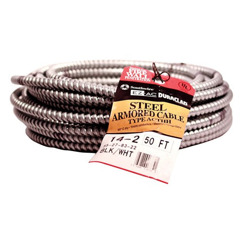 Southwire 50 ft. 14/2 Solid Steel Armored AC Cable