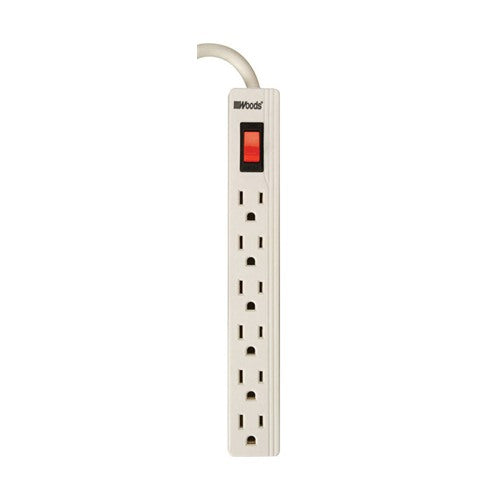 Southwire Woods 2 ft. L 6 outlets Power Strip White