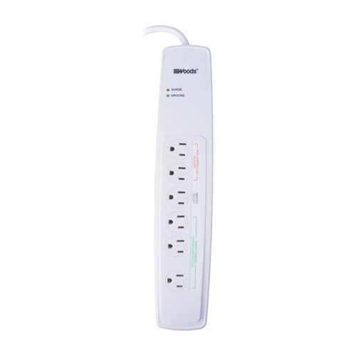Southwire Woods 3 ft. L 6 outlets Smart-Enabled Surge Protector White 1780 J
