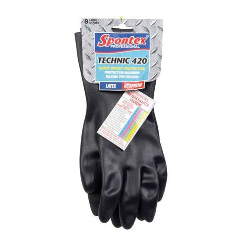 Spontex Technic 420 Latex/Neoprene Cleaning Gloves L Black 1 pk