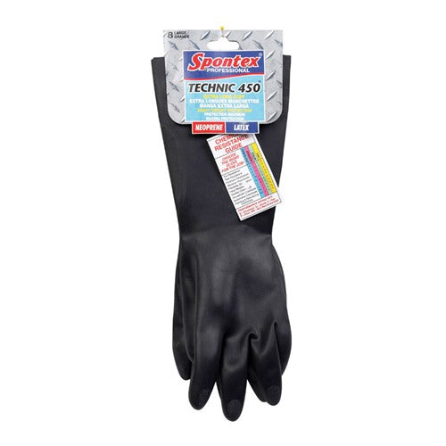 Spontex Technic 450 Latex/Neoprene Cleaning Gloves L Black 1 pk