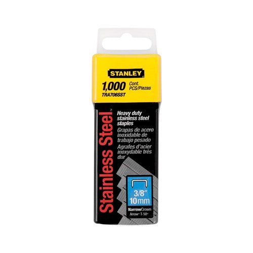 STANLEY T50 27/64 in. W X 3/8 in. L 20 Ga. Narrow Crown Heavy Duty Staples 1000 pk