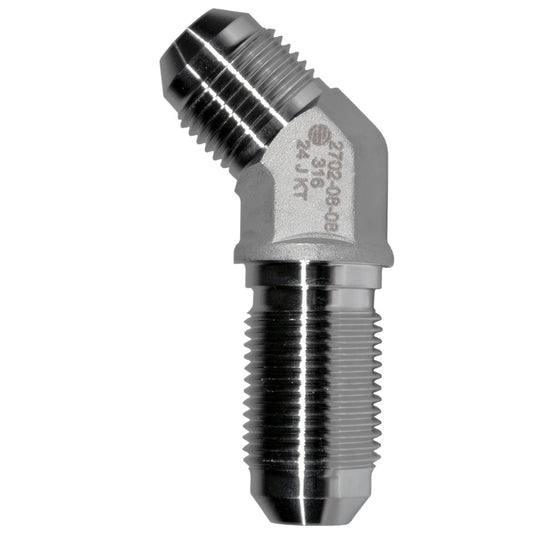 Male JIC 37° Bulkhead Union 45-deg Elbow