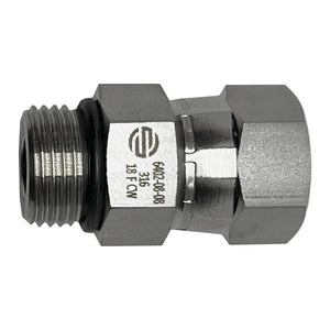 O-Ring to Female JIC 37° Swivel — SS6402 Series, 316 Stainless Steel
