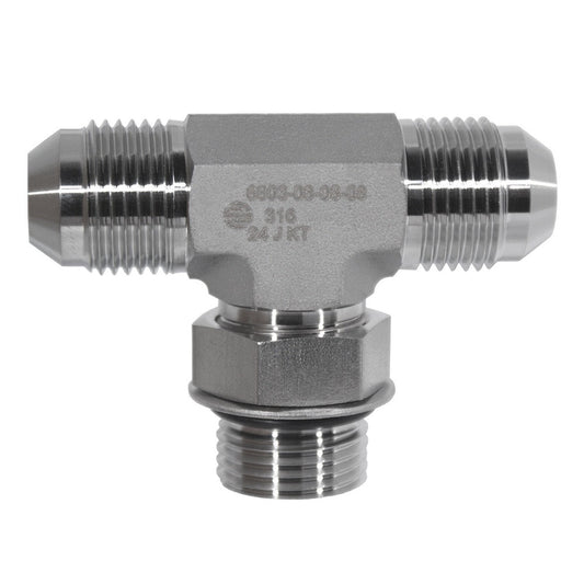 Male JIC 37° to Male SAE O-Ring Boss Branch Tee