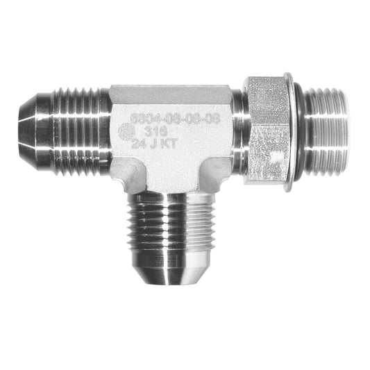 Male JIC 37° to Male SAE O-Ring Boss Run Tee