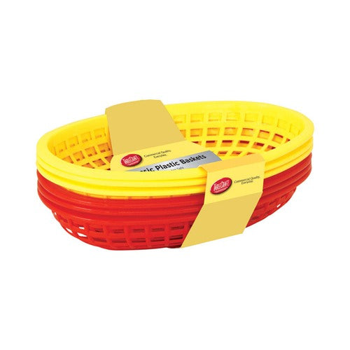 TableCraft Red/Yellow Plastic Food Baskets