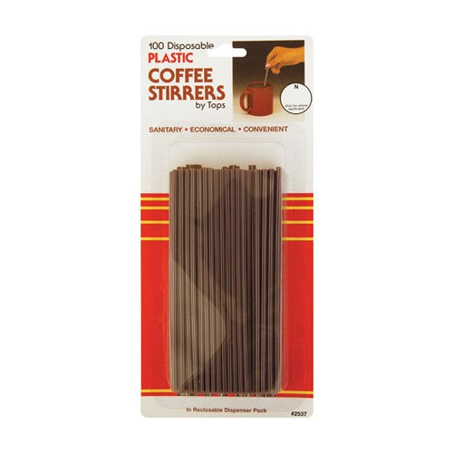 Tops Brown Plastic Coffee Stirrers