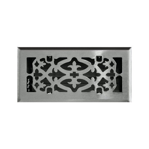 Tru Aire 4 in. H X 10 in. W 1-Way Satin Silver Steel Floor Diffuser