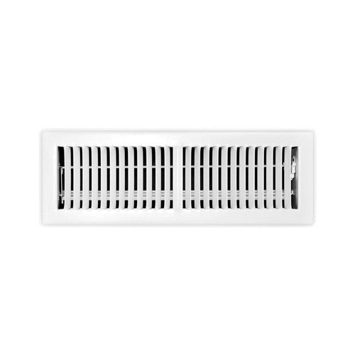 Tru Aire 4 in. H X 14 in. W 2-Way Powder Coat White Steel Floor Register