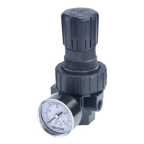 Tru-Flate Plastic Compact Regulator with Gauge 1/4 in. NPT 160 psi 1 pc