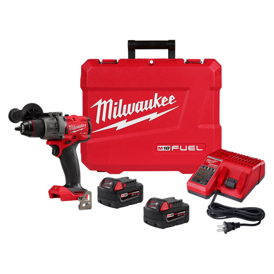 Milwaukee M18 FUEL 1/2 in. Brushless Cordless Hammer Drill/Driver Kit (Battery & Charger)