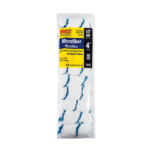 Whizz Microfiber 4 in. W X 1/2 in. Mini Paint Roller Cover 10 pk