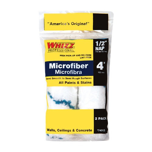 Whizz Microfiber 4 in. W X 1/2 in. Mini Paint Roller Cover 2 pk