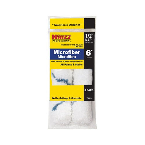 Whizz Microfiber 6 in. W X 1/2 in. Mini Paint Roller Cover 2 pk