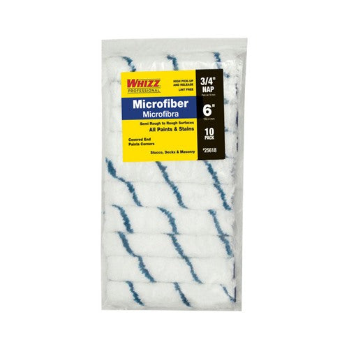 Whizz Microfiber 6 in. W X 3/4 in. Mini Paint Roller Cover 10 pk