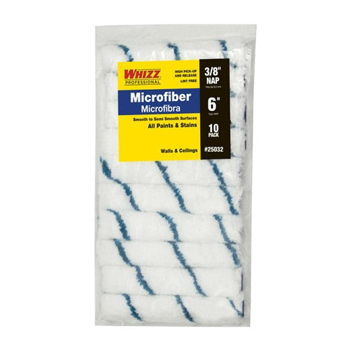 Whizz Microfiber 6 in. W X 3/8 in. Mini Paint Roller Cover 10 pk