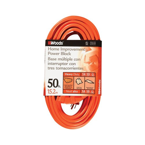 Woods 14/3 SJTW 300 V 50 ft. L Power Cord
