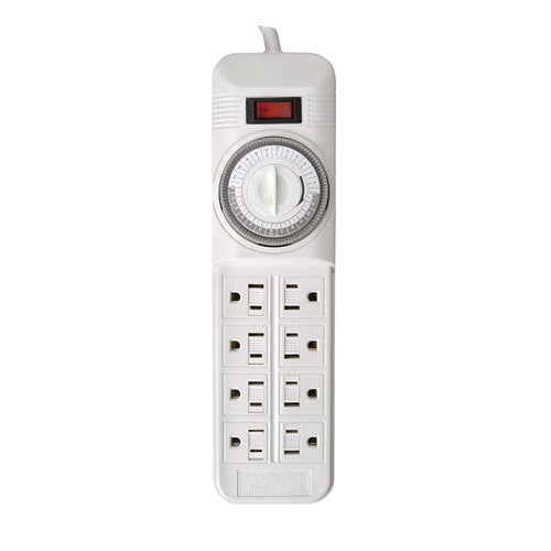 Woods Indoor 8 Outlet Timer Power Strip 125 V White