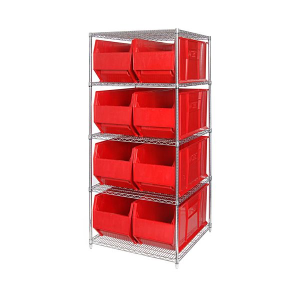 Quantum Chrome Wire Shelving Units with HULK Containers (WR Series)