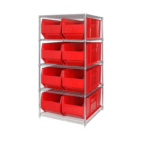 Quantum Chrome Wire Shelving Units with HULK Containers (WR Series)