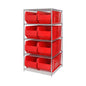 Quantum Chrome Wire Shelving Units with HULK Containers (WR Series)