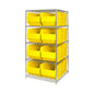 Quantum Chrome Wire Shelving Units with HULK Containers (WR Series)